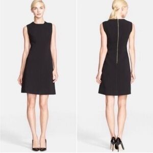 Kate Spade Black Ponte Paneled A-Line Sheath Lined Sleeveless Mini Dress